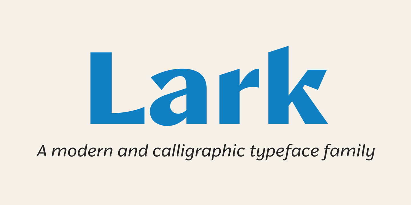Ejemplo de fuente Lark Bold Italic